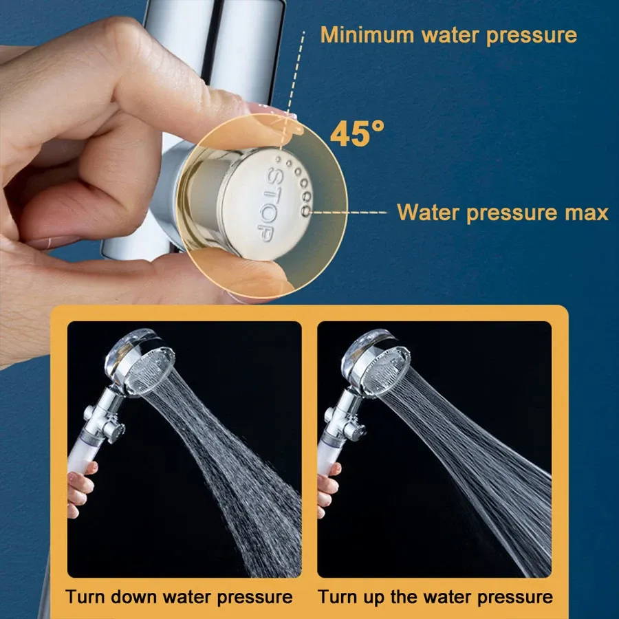 Pommeau de douche haute pression, mise en situation