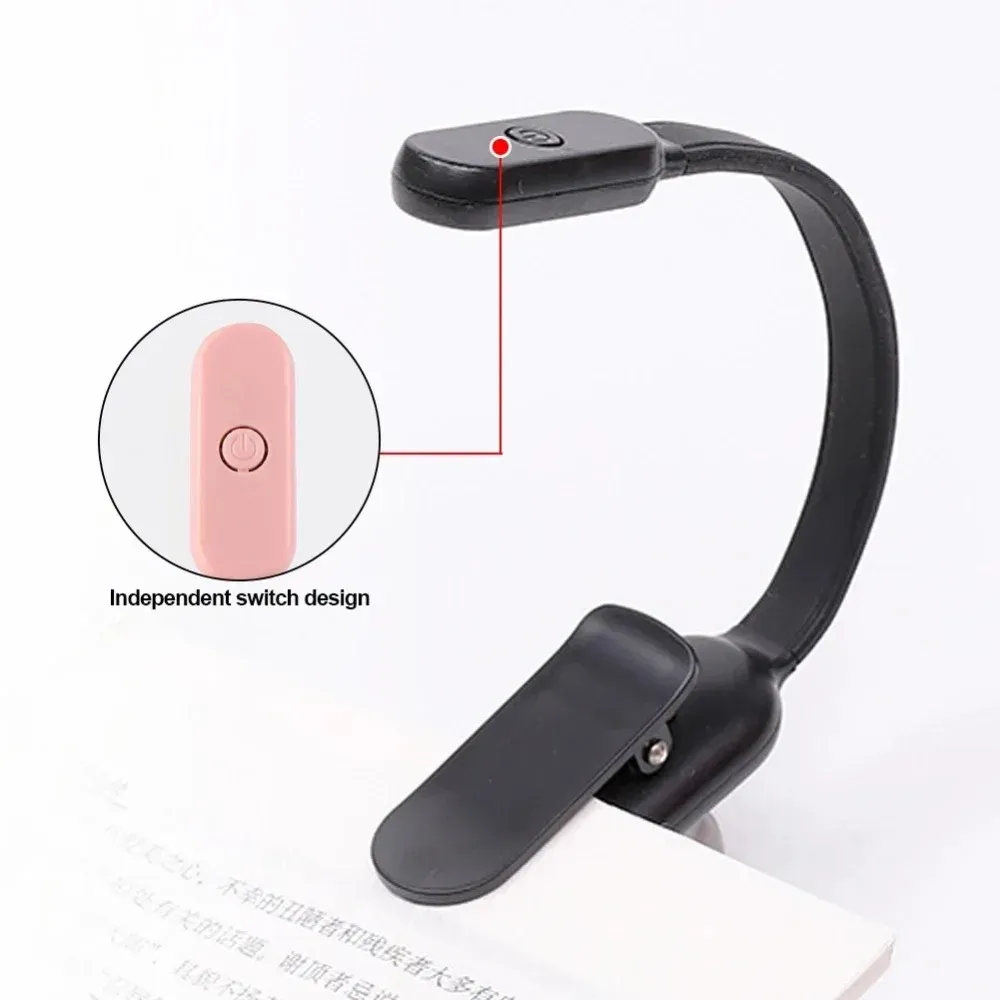 Mini lampe de lecture LED à pince, rechargeable USB, 3 niveaux de luminosité 4