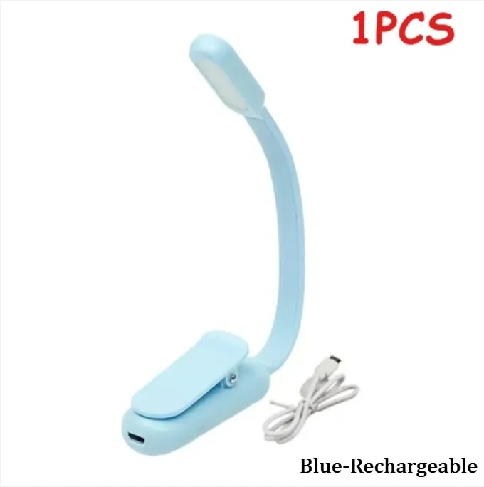 Mini lampe de lecture LED à pince, rechargeable USB, 3 niveaux de luminosité 7