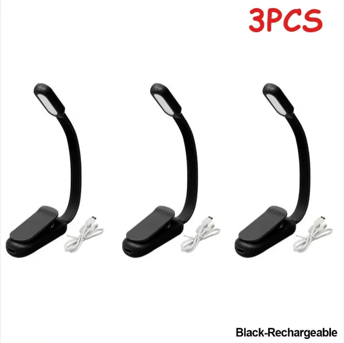 Mini lampe de lecture LED à pince, rechargeable USB, 3 niveaux de luminosité 13
