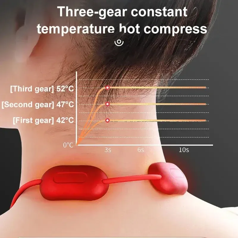 Mini masseur de cou portable – appareil intelligent pour colonne cervicale suspendu avec compresse chaude 2