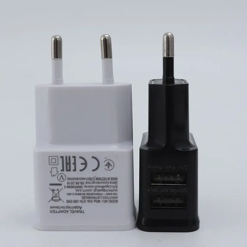 Chargeur USB double 5 V avec prise EU, adaptateur de voyage pour smartphone