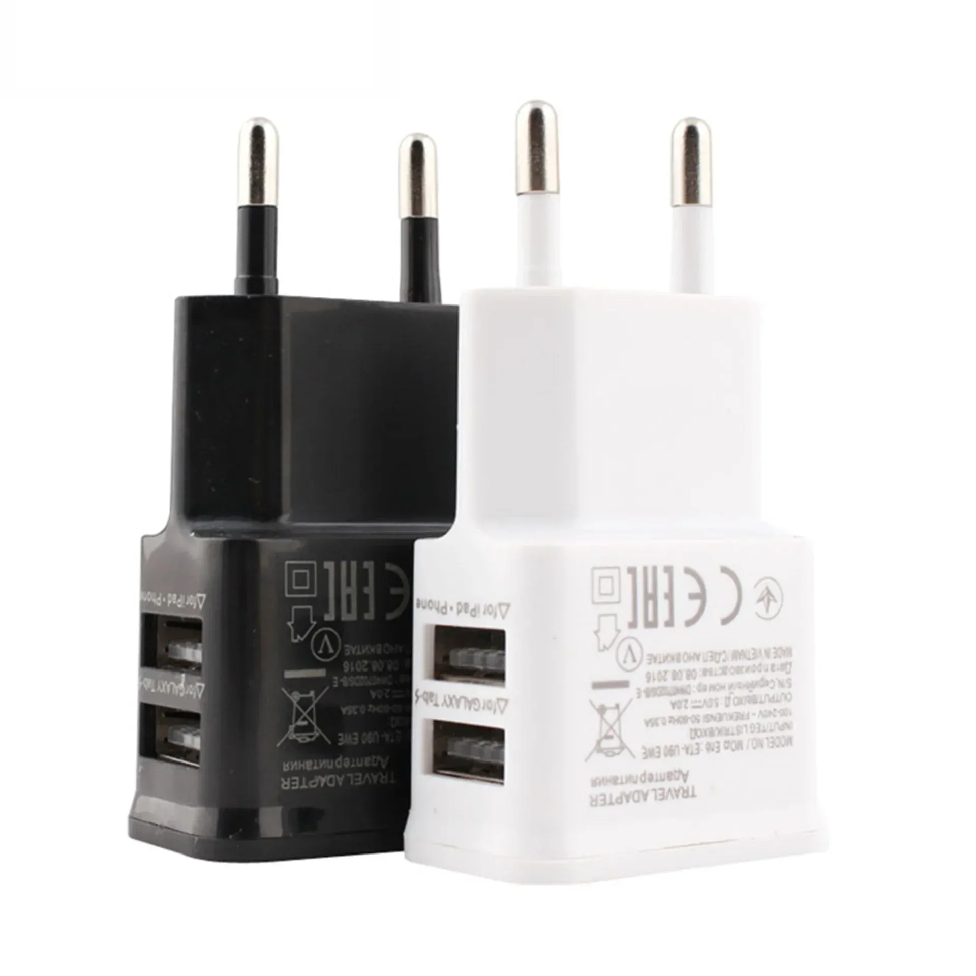 Chargeur USB double 5 V avec prise EU, adaptateur de voyage pour smartphone 5