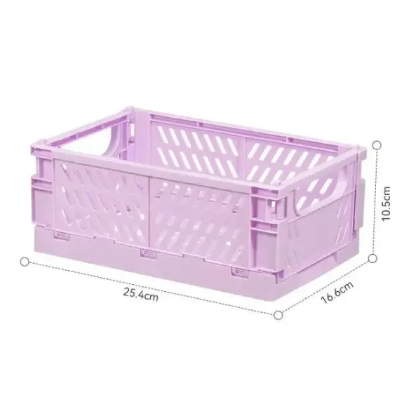 Boîte de rangement pliable en plastique, panier pliable empilable, organisateur portable pour maquillage, bijoux et jouets 7
