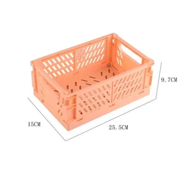 Boîte de rangement pliable en plastique, panier pliable empilable, organisateur portable pour maquillage, bijoux et jouets 10