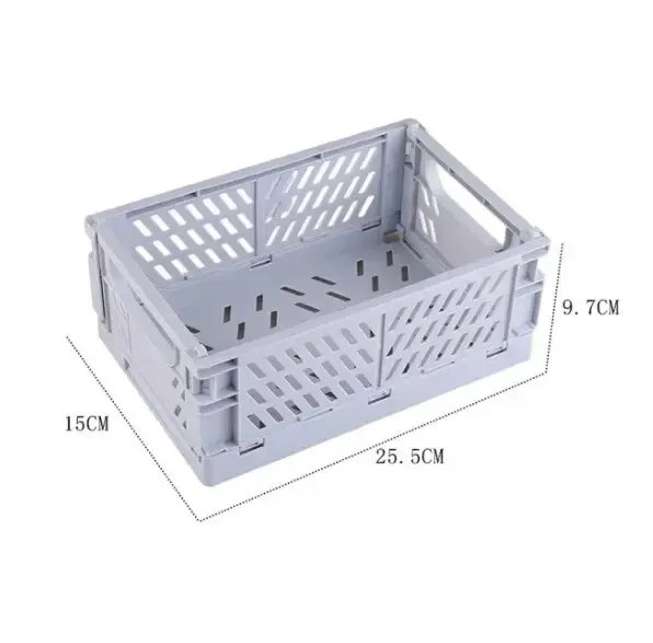 Boîte de rangement pliable en plastique, panier pliable empilable, organisateur portable pour maquillage, bijoux et jouets 13