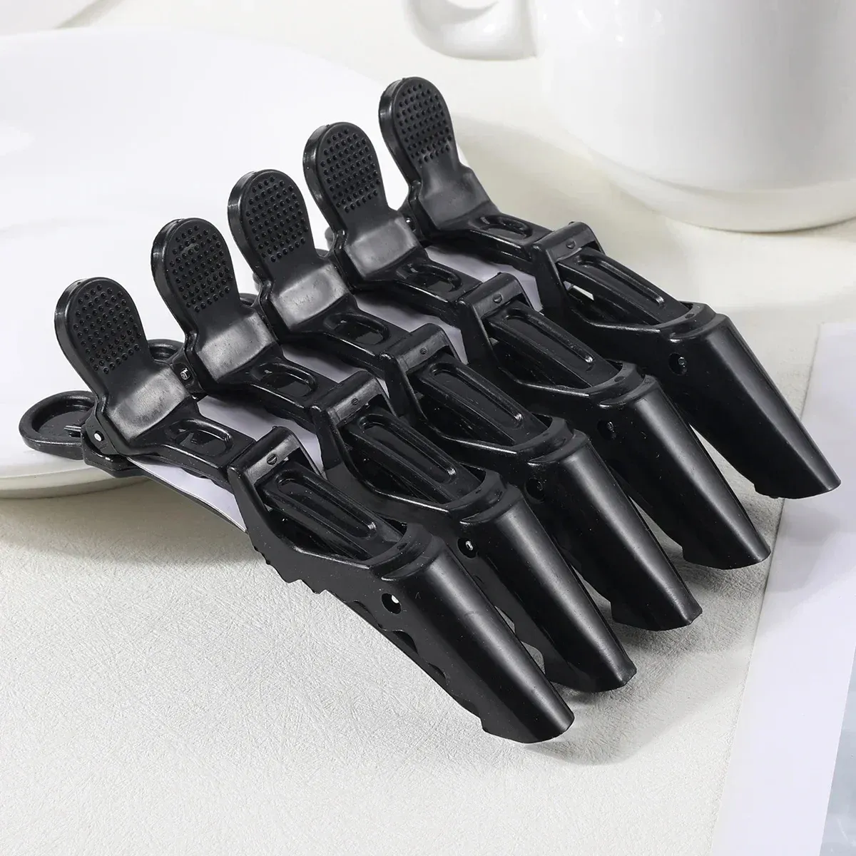Pinces crocodiles à cheveux, lot de 5, pinces de coiffure en plastique, pinces de coupe pour salon de coiffure, accessoires pour cheveux
