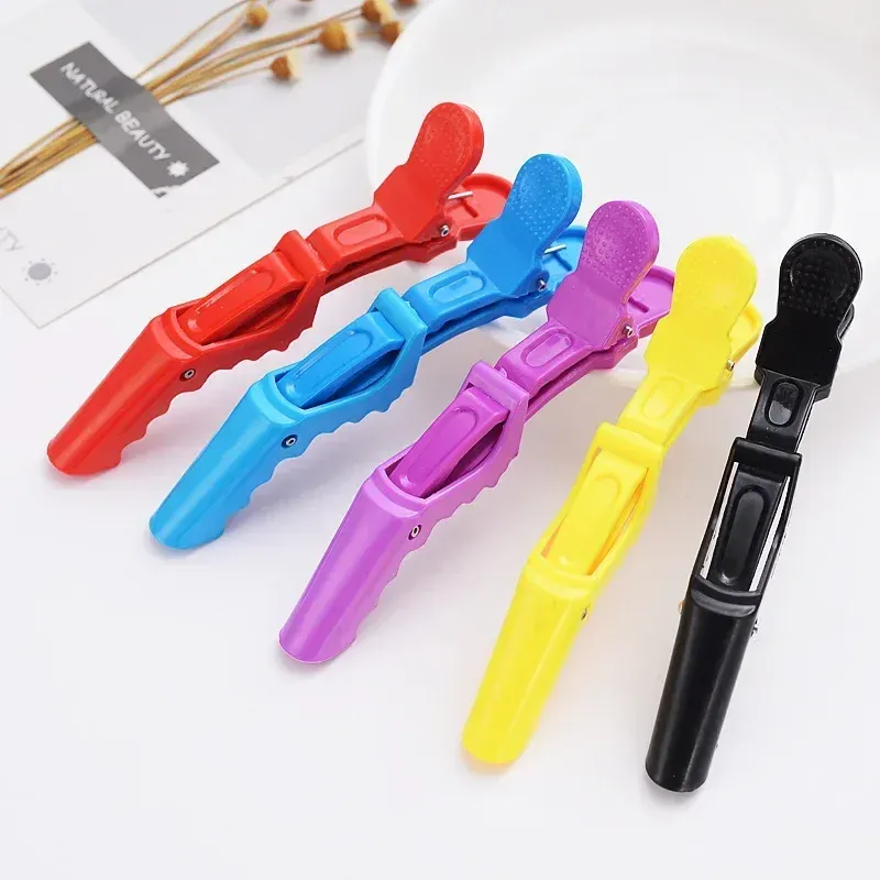 Pinces crocodiles à cheveux, lot de 5, pinces de coiffure en plastique, pinces de coupe pour salon de coiffure, accessoires pour cheveux 5
