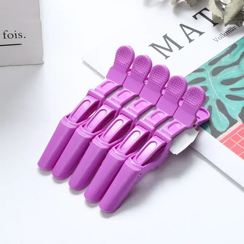Pinces crocodiles à cheveux, lot de 5, pinces de coiffure en plastique, pinces de coupe pour salon de coiffure, accessoires pour cheveux 9