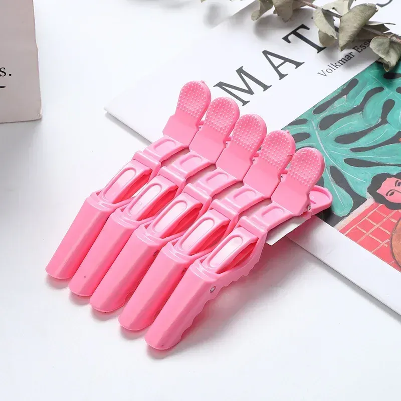 Pinces crocodiles à cheveux, lot de 5, pinces de coiffure en plastique, pinces de coupe pour salon de coiffure, accessoires pour cheveux 11