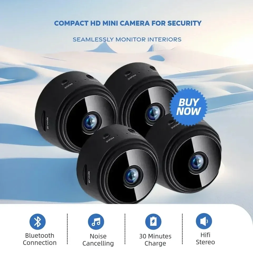 Caméra de surveillance WiFi mini A9 sans fil avec enregistrement vidéo et audio, caméra intelligente pour la maison et la surveillance des nourrissons 2
