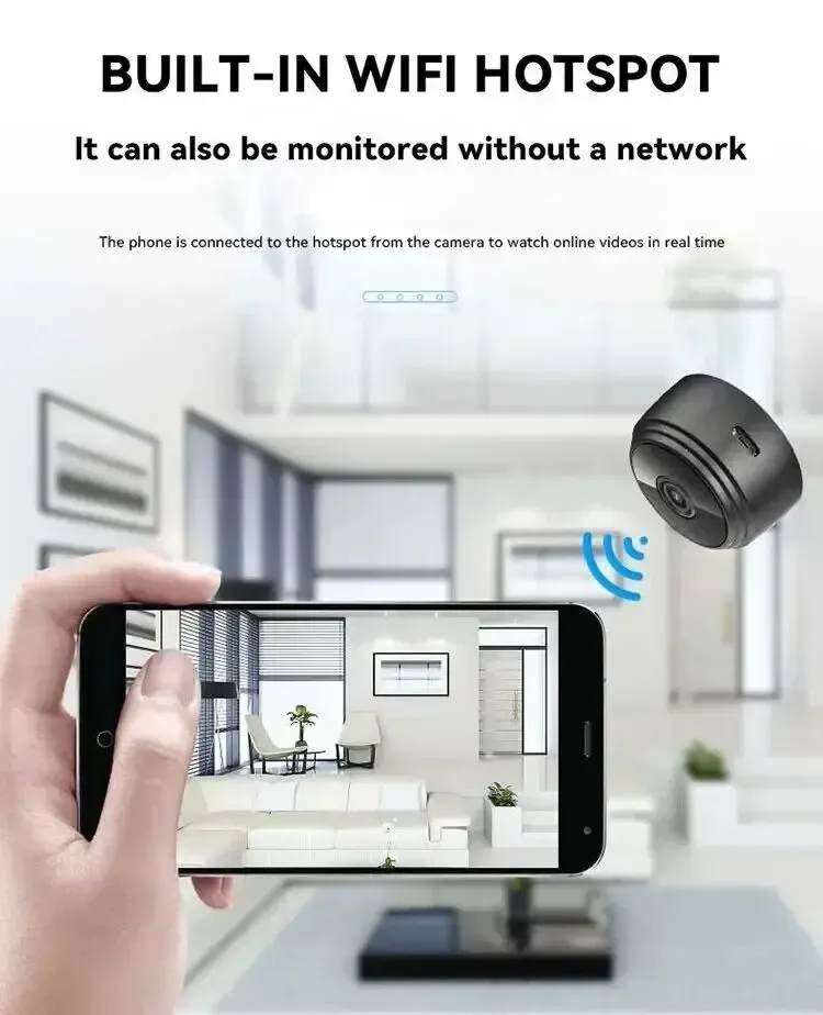Mini caméra A9 WiFi, intégration dans l'intérieur