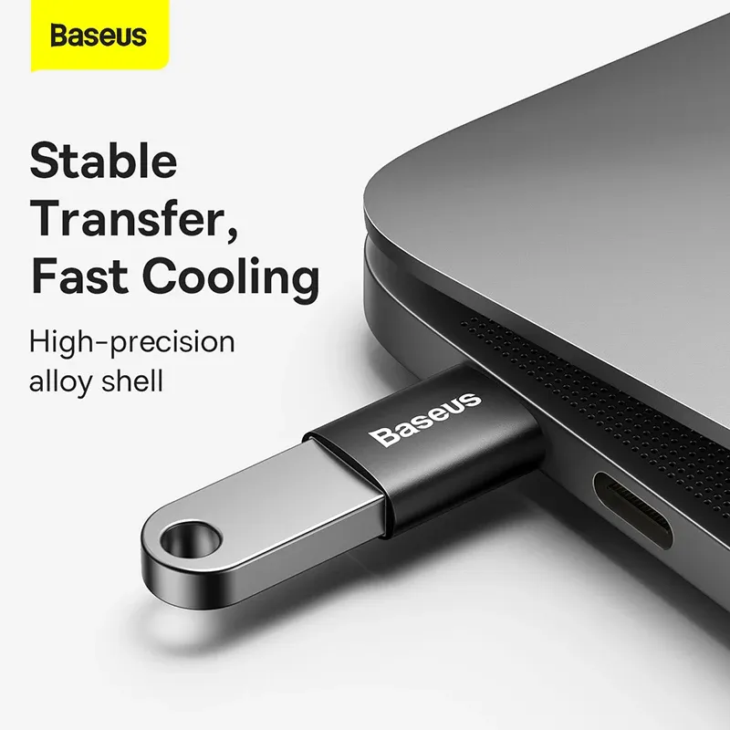 Adaptateur OTG Baseus USB-C vers USB-A 3.1, transfert de données 10 Gbit/s, compatible MacBook, Xiaomi, Huawei et Samsung 2