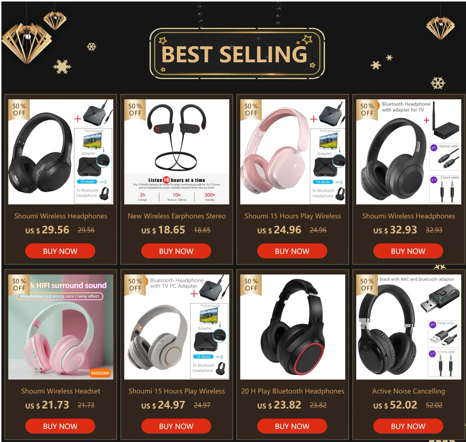 Casque Bluetooth sans fil pour TV