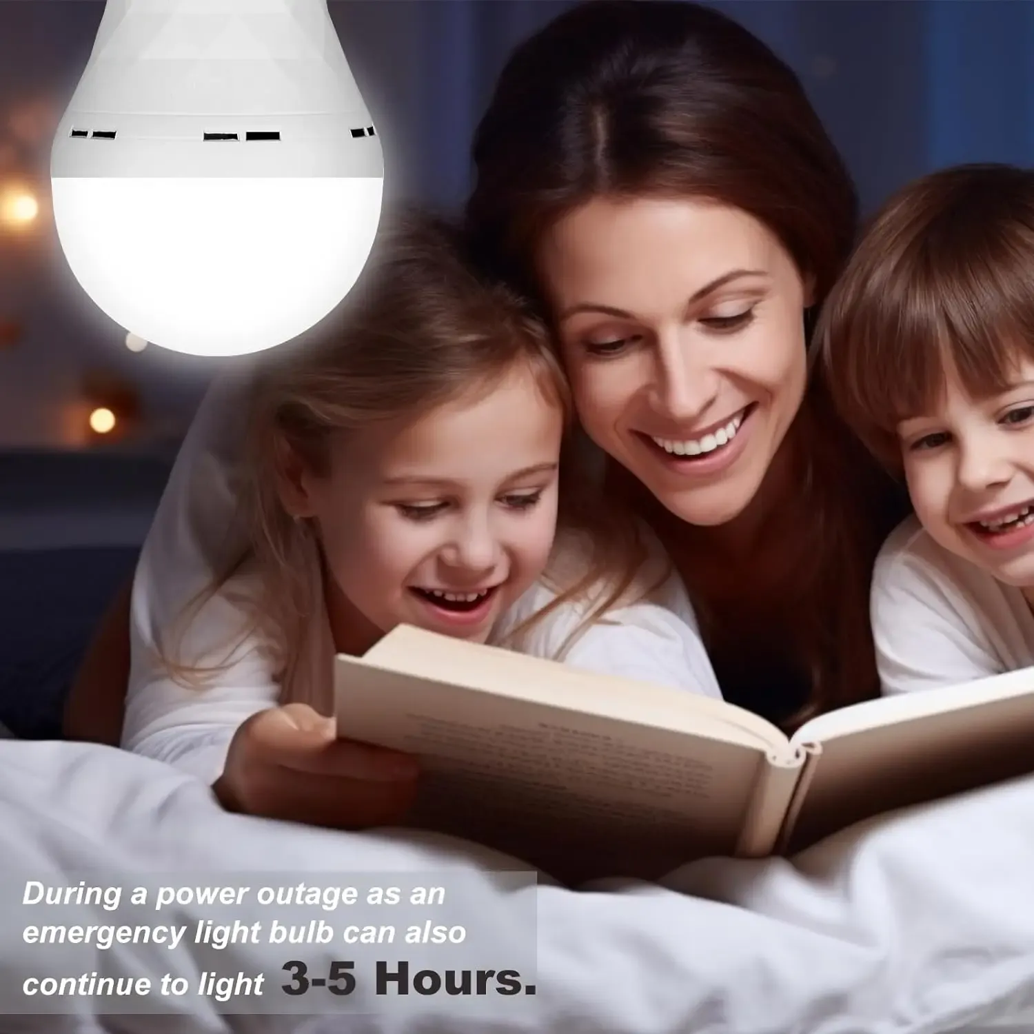Ampoule LED rechargeable E27 à intensité variable, commande tactile et batterie intelligente avec synchronisation 3