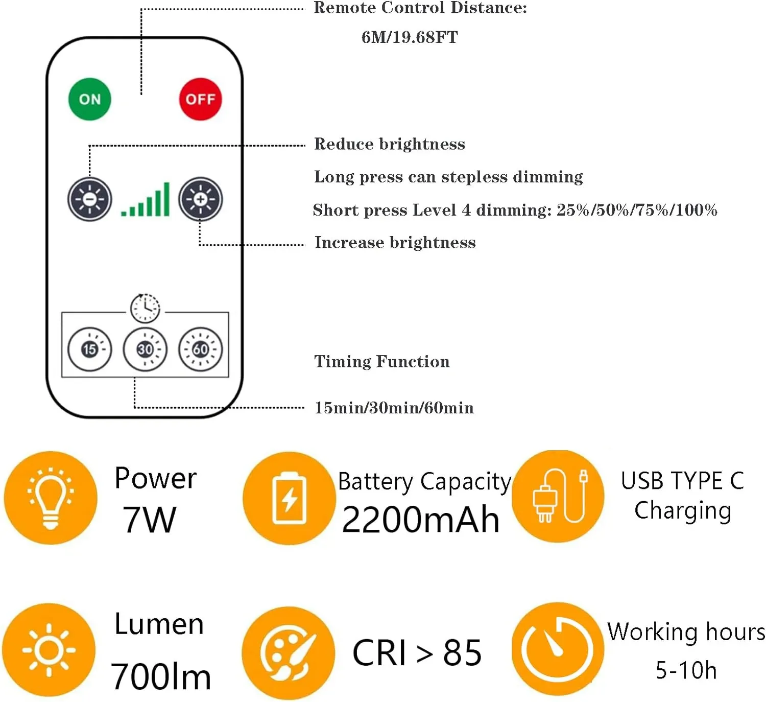 Ampoule LED rechargeable E27 à intensité variable, commande tactile et batterie intelligente avec synchronisation 5