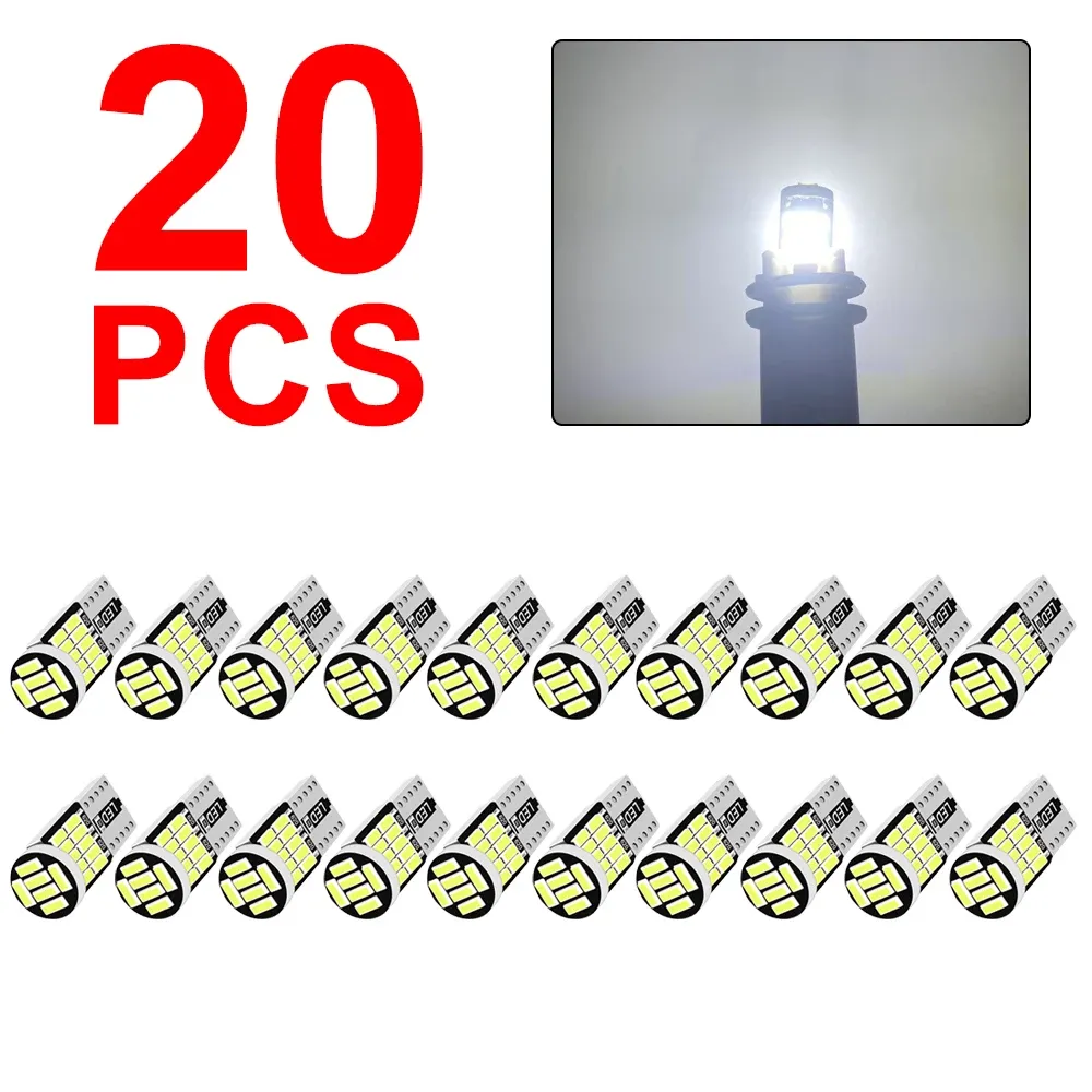 2/4/10/20 ampoules LED T10 W5W Canbus 12V 4014-26SMD 6500K blanc pour éclairage intérieur de voiture : dôme, lecture, porte, coffre et plaque d'immatriculation 7