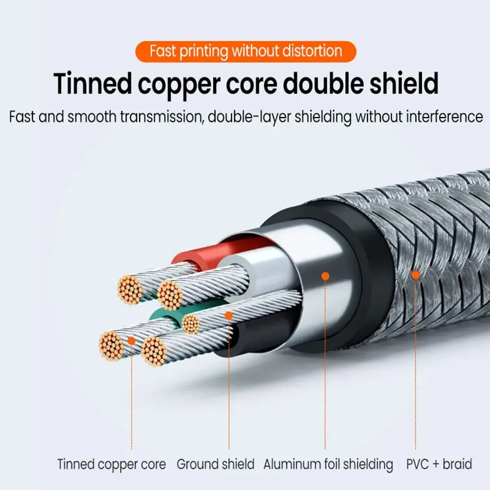 Câble d'imprimante connecté à un appareil
