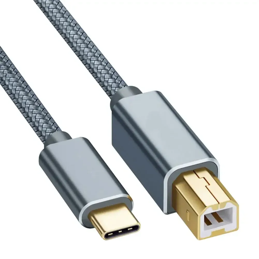 Câble d'imprimante USB-C vers USB-B tressé, 0,5 m, 2,0 m et 3,0 m, haute vitesse, pour ordinateur portable, compatible Epson, HP, Brother, Huawei et Xiaomi 7
