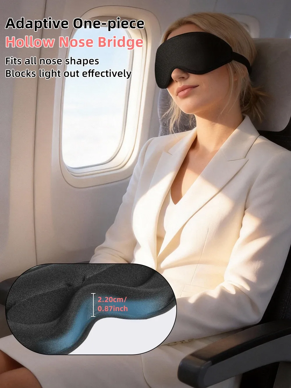Masque de sommeil 3D, en situation d'utilisation