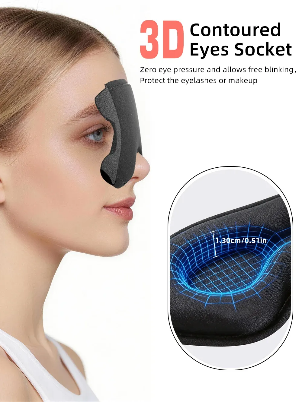 Masque de sommeil 3D, ajustement du bandeau