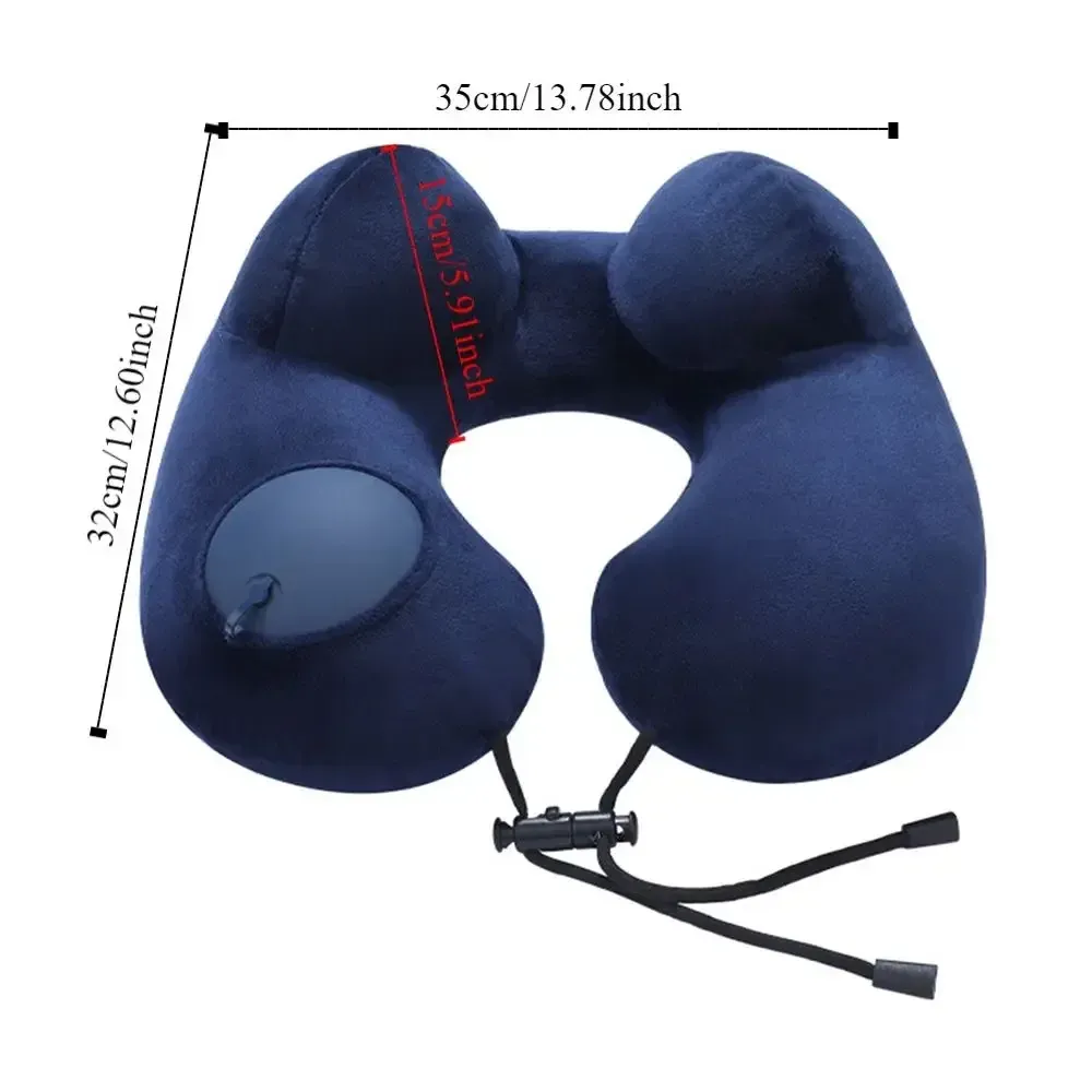 Oreiller de voyage gonflable en forme de U pour le cou 5