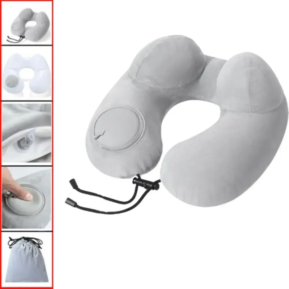 Oreiller de voyage gonflable en forme de U pour le cou 6
