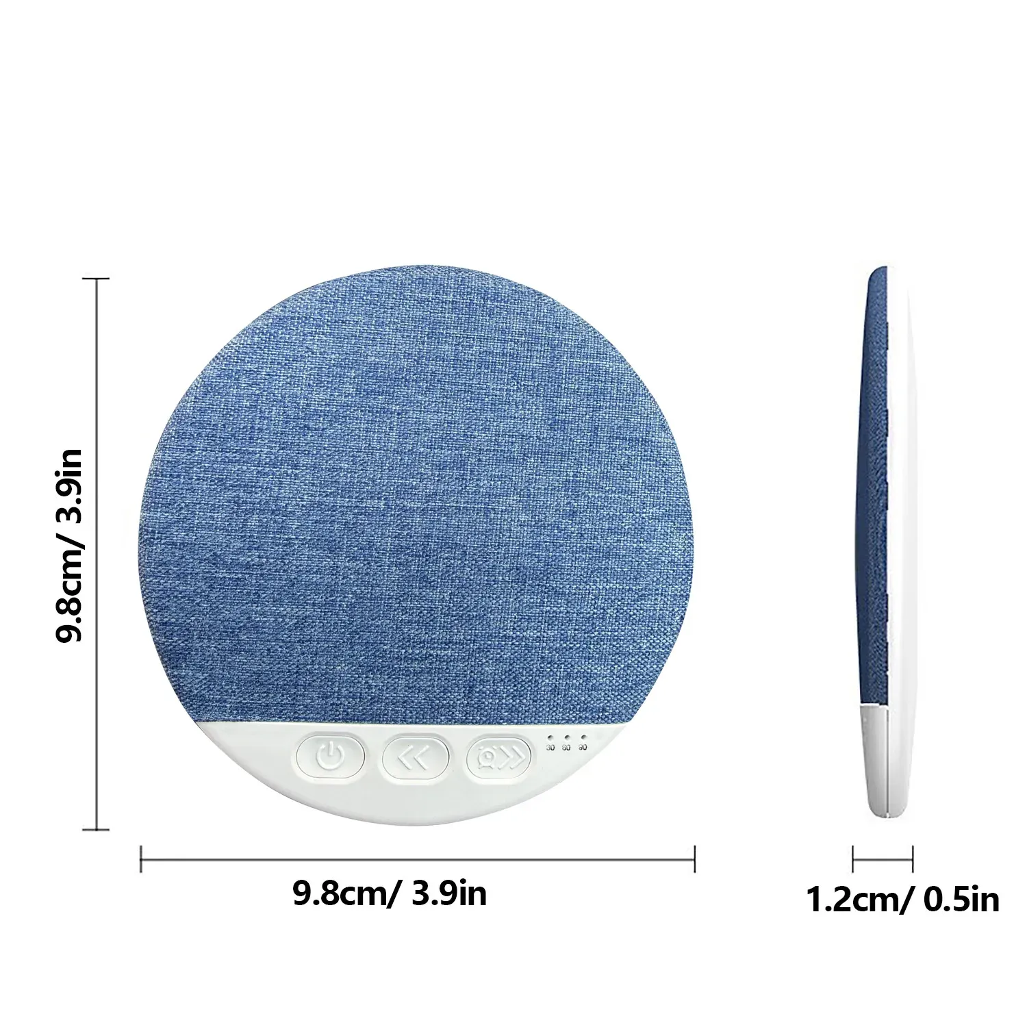 Haut-parleur Bluetooth sans fil bleu pour oreiller, aide au sommeil, minuterie 30/60/90 min, son stéréo 4