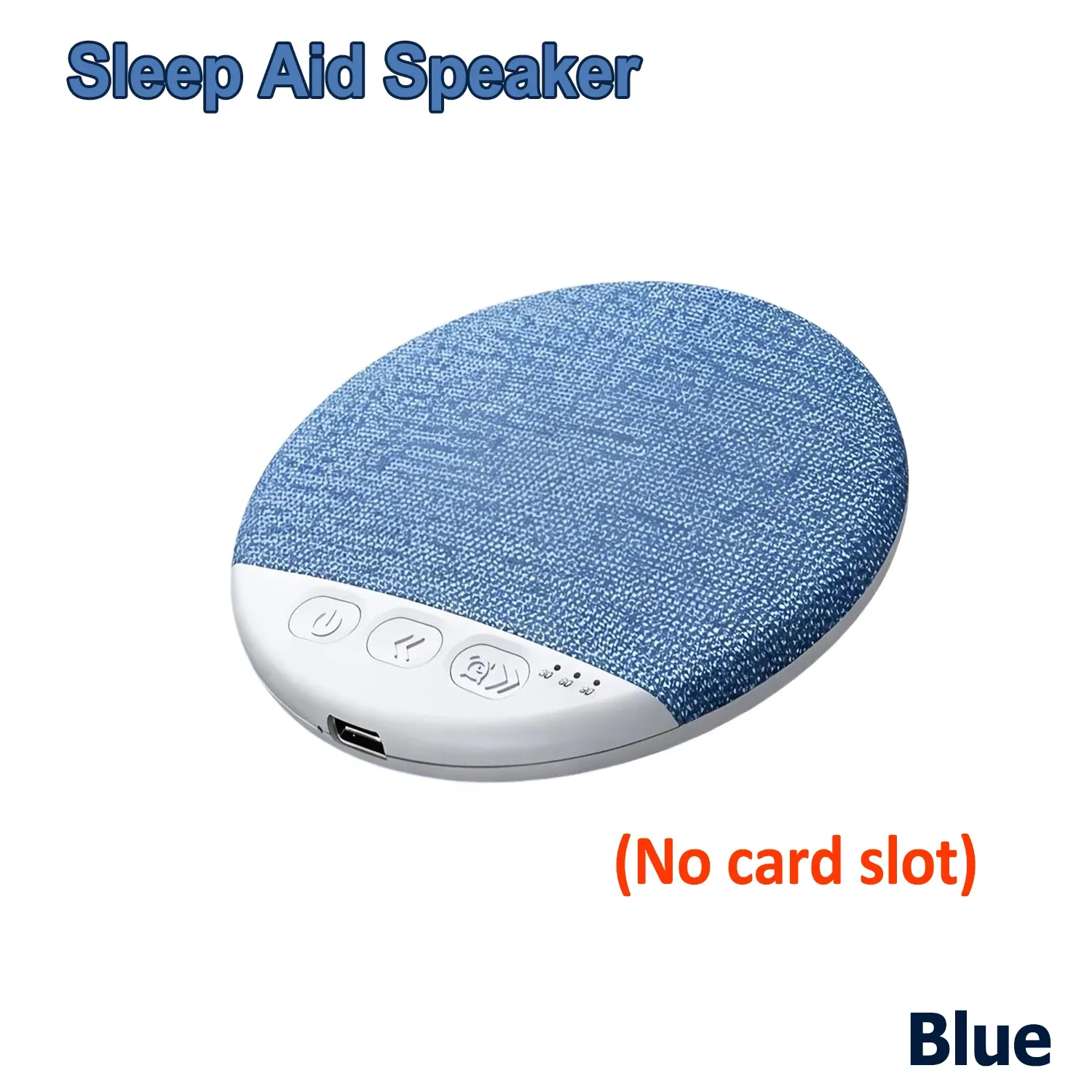 Haut-parleur Bluetooth sans fil bleu pour oreiller, aide au sommeil, minuterie 30/60/90 min, son stéréo 7