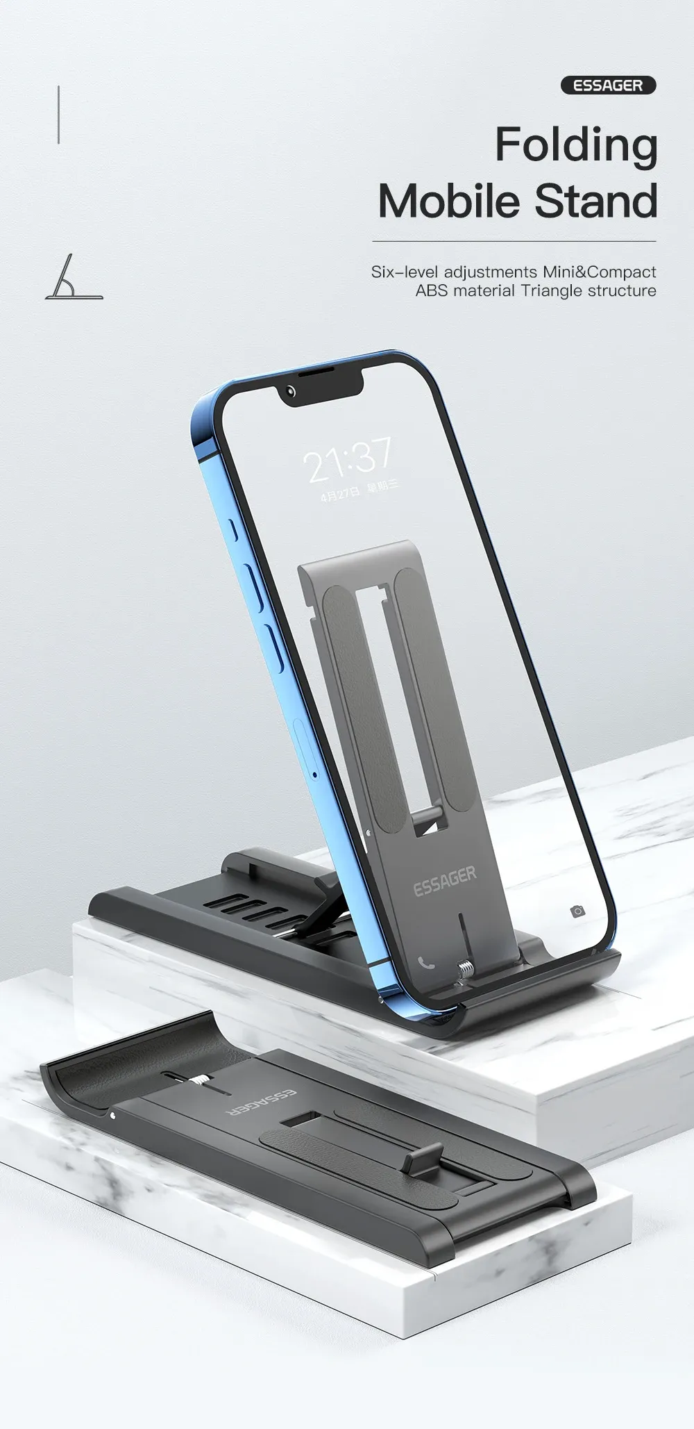 Support de bureau portable Essager, vue d'ensemble