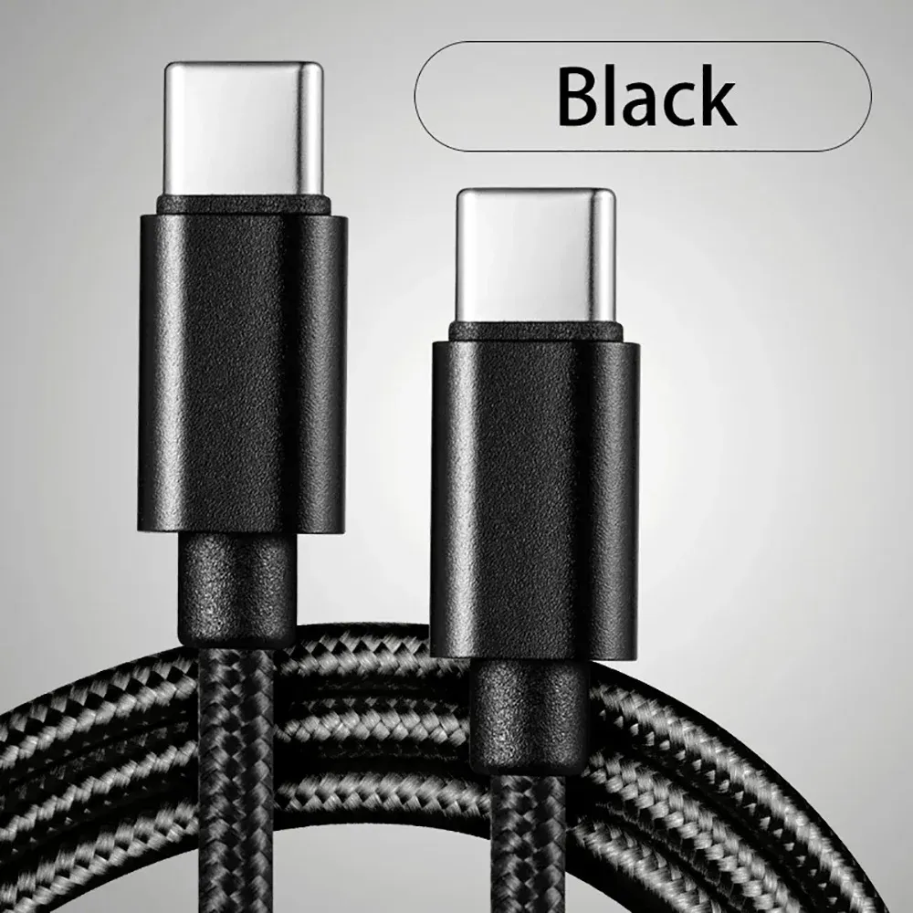 Câble USB-C vers USB-C 66W 5A à charge rapide, en nylon tressé, longueurs 1 m, 2 m et 3 m 11