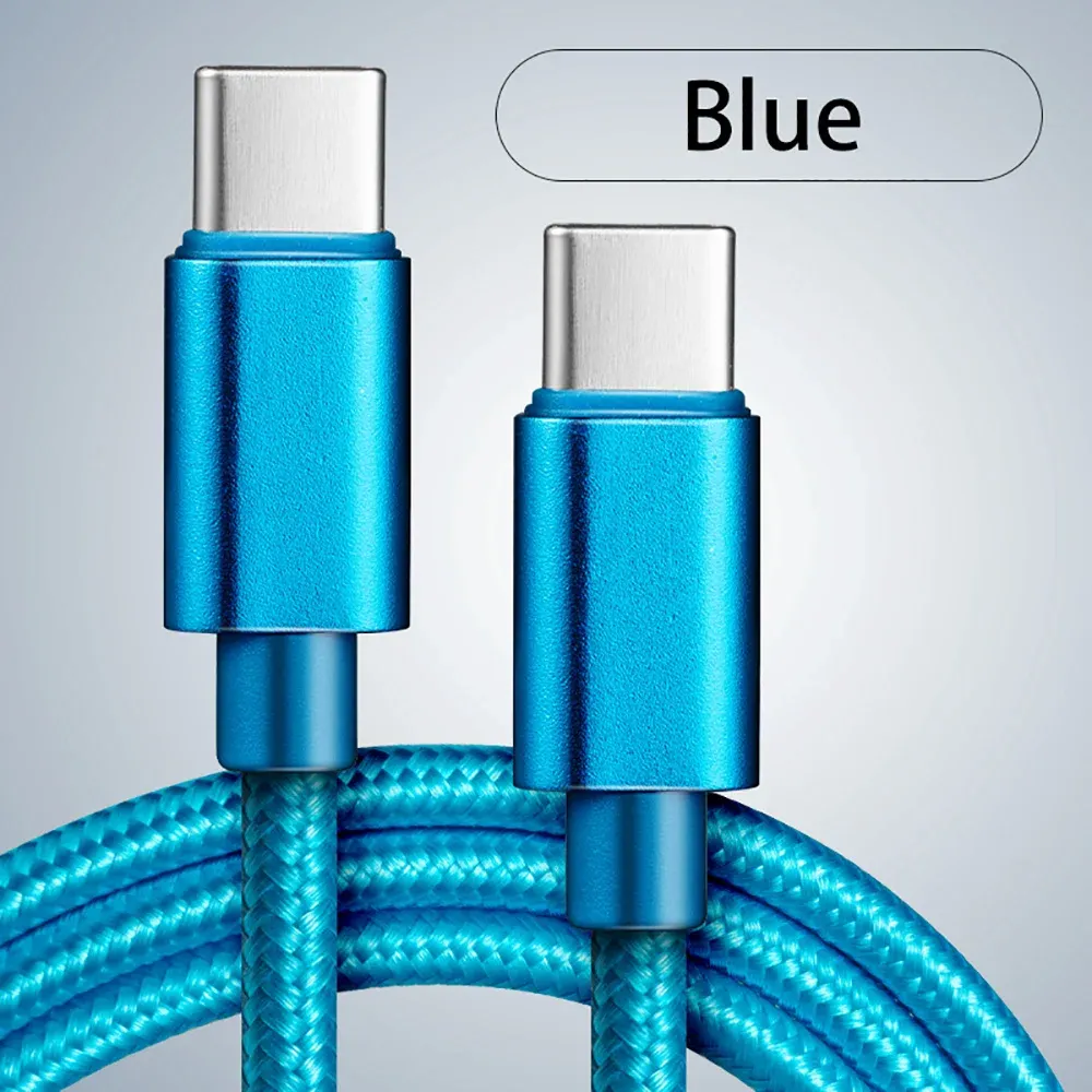Câble USB-C vers USB-C 66W 5A à charge rapide, en nylon tressé, longueurs 1 m, 2 m et 3 m 10