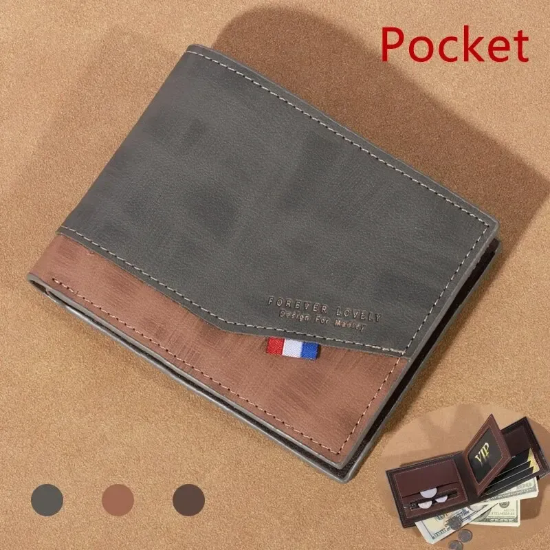 Portefeuille en cuir vintage pour homme à grande capacité, avec porte-monnaie et fentes multiples - Image 1