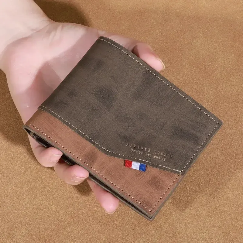 Portefeuille en cuir vintage pour homme à grande capacité, avec porte-monnaie et fentes multiples 8
