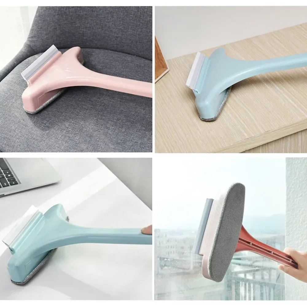 Brosse de nettoyage télescopique pour moustiquaires, rideaux et tapis 4