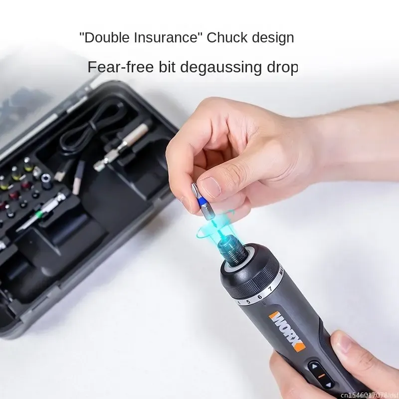 WORX WX242 Mini tournevis électrique sans fil intelligent rechargeable avec jeu de 30 embouts 3