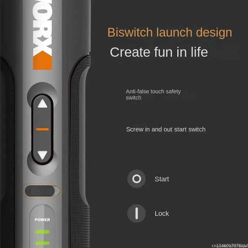WORX WX242 Mini tournevis électrique sans fil intelligent rechargeable avec jeu de 30 embouts 5