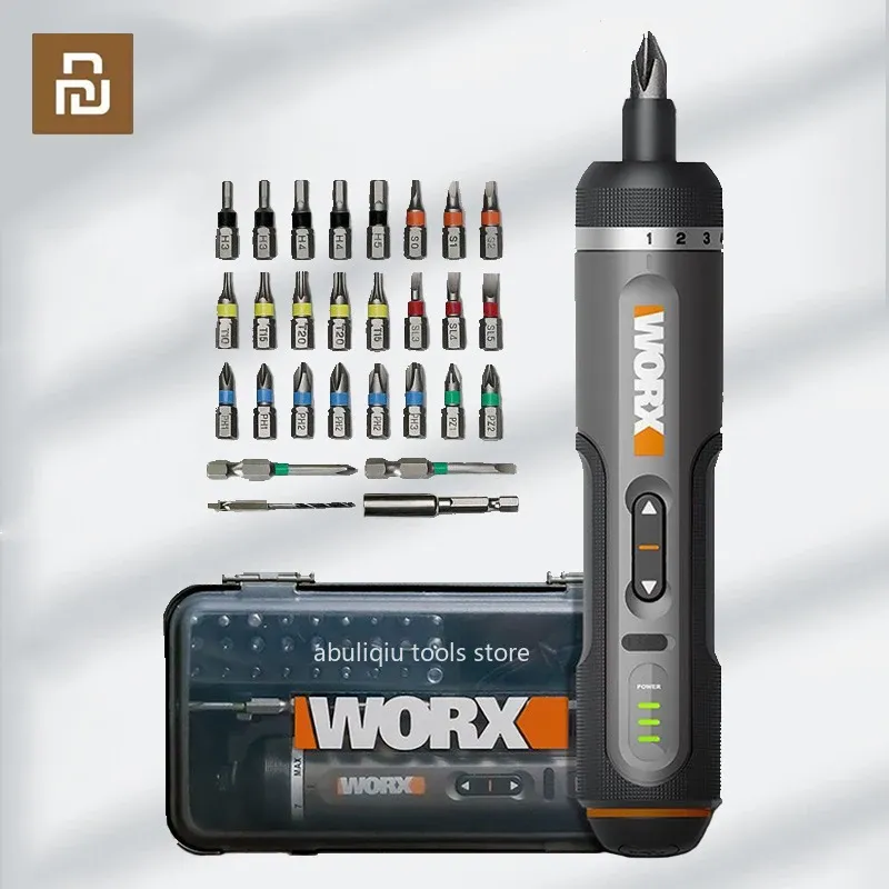 WORX WX242 Mini tournevis électrique sans fil intelligent rechargeable avec jeu de 30 embouts 7