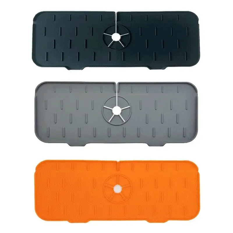 Tapis absorbant en silicone pour robinet de cuisine, protection anti-éclaboussures pour évier 4