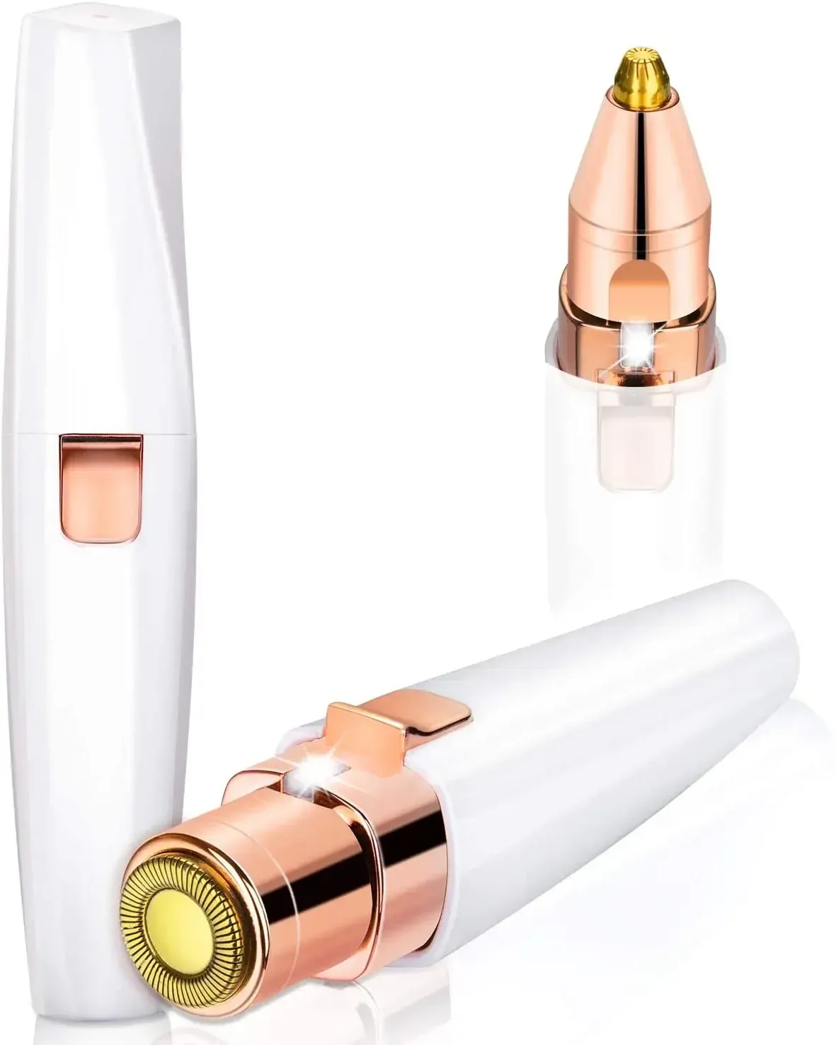 Tondeuse à sourcils 2 en 1 rechargeable Dighealth, épilateur visage indolore avec éclairage LED intégré