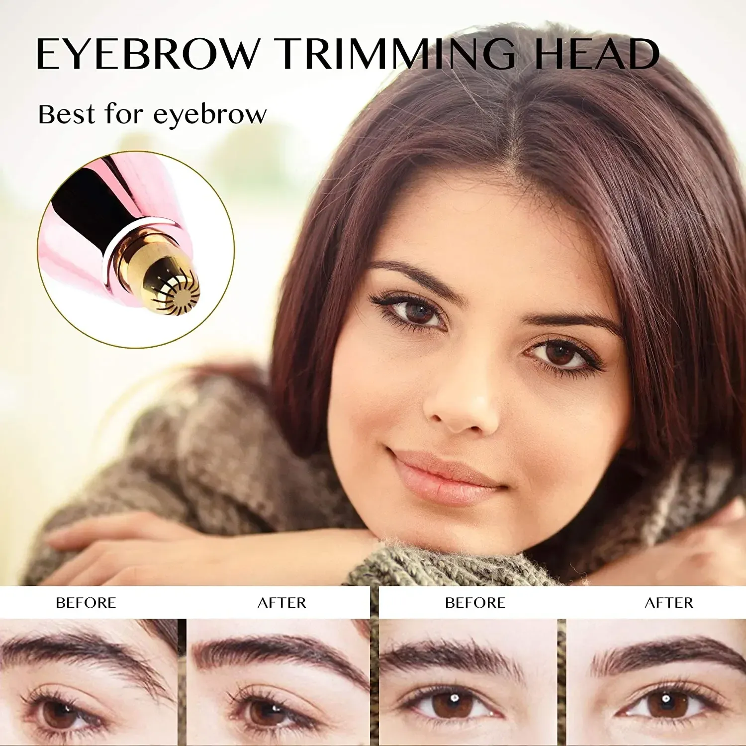 Tondeuse à sourcils 2 en 1 rechargeable Dighealth, épilateur visage indolore avec éclairage LED intégré 2