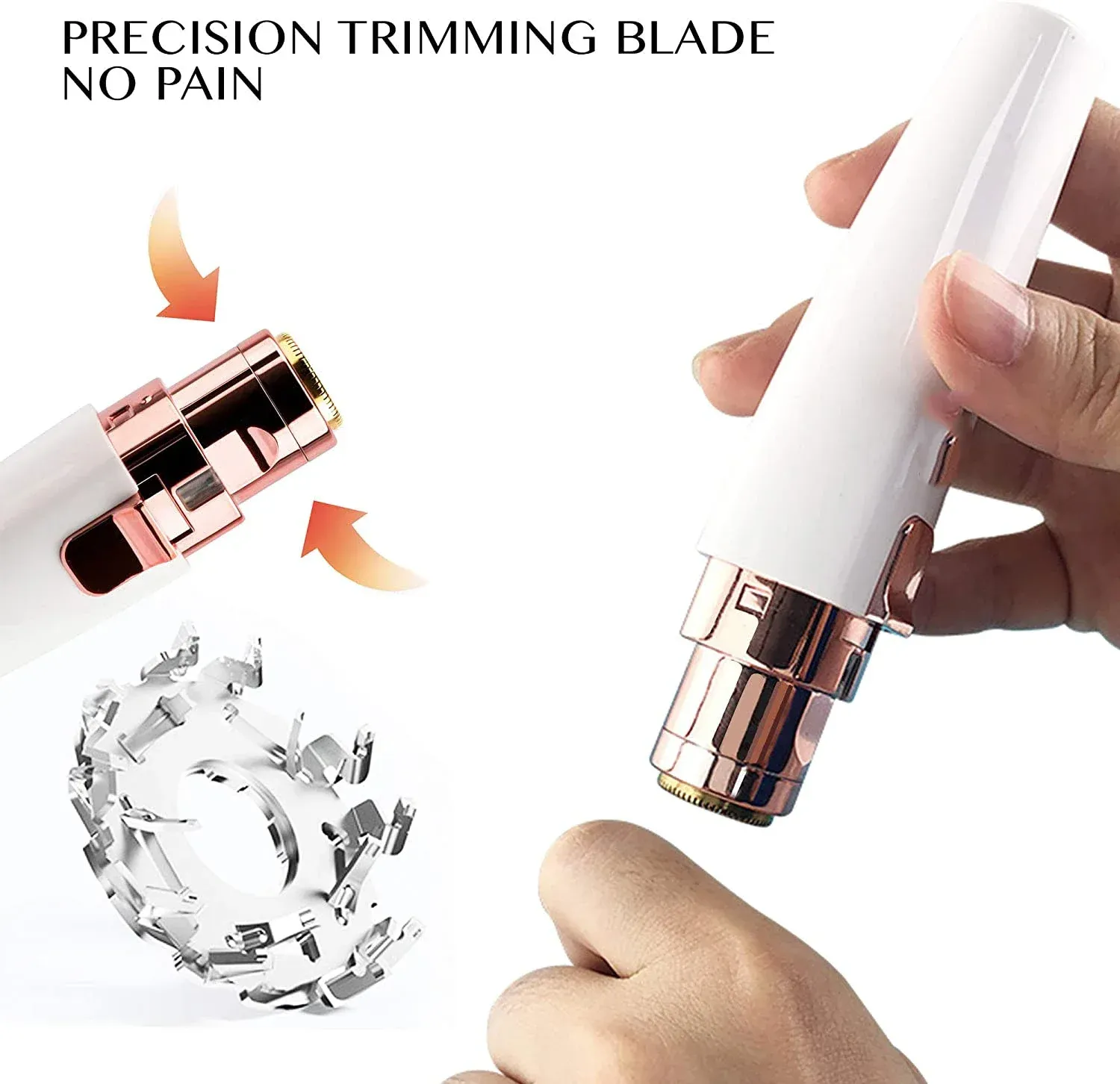 Tondeuse à sourcils 2 en 1 rechargeable Dighealth, épilateur visage indolore avec éclairage LED intégré 4