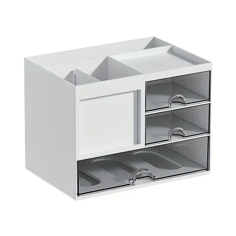 Organisateur de bureau à tiroirs modulables avec séparateurs et porte-stylo 6
