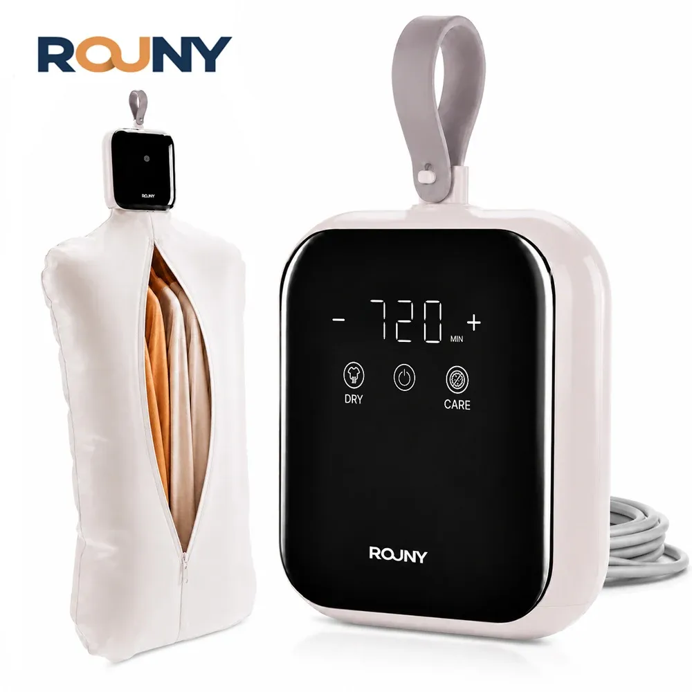 ROUNY Séchoir à linge électrique pliable et portable, léger, idéal pour les voyages, élimination efficace de l'humidité et des odeurs, 12 h - Image 1