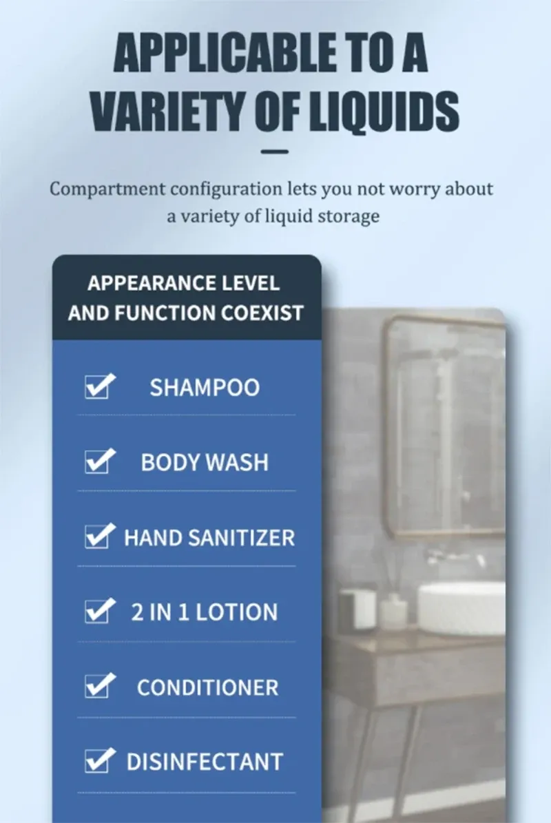 Distributeur de savon mural ZAOQI, mise en situation salle de bain