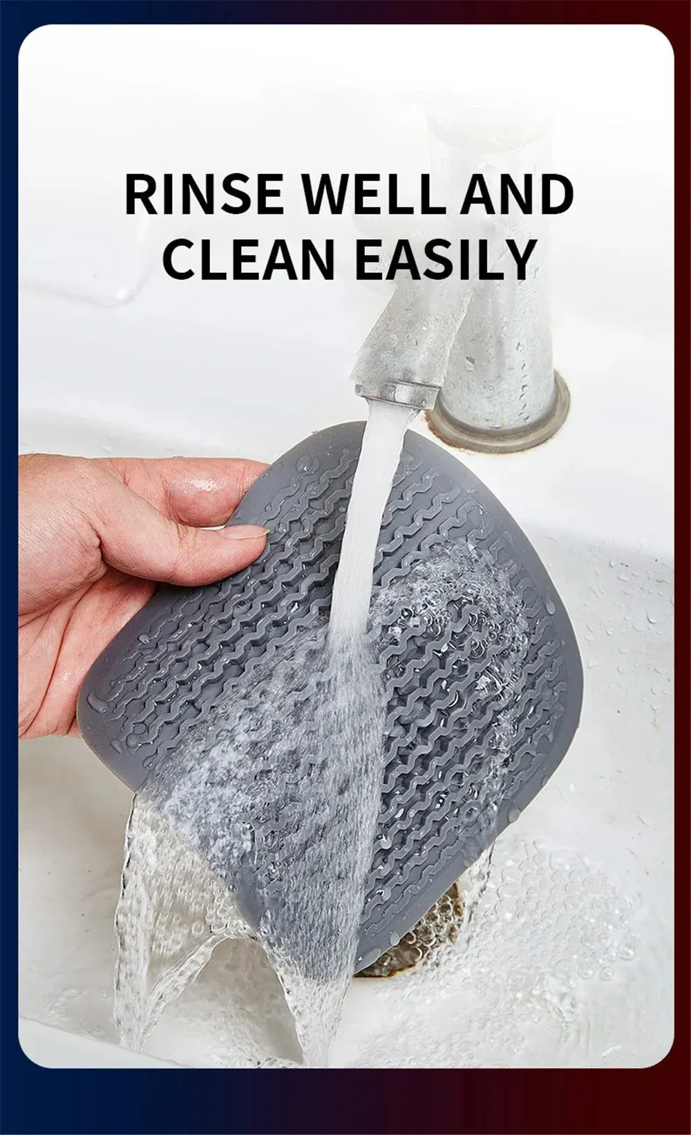 Crépine en silicone, finition soignée