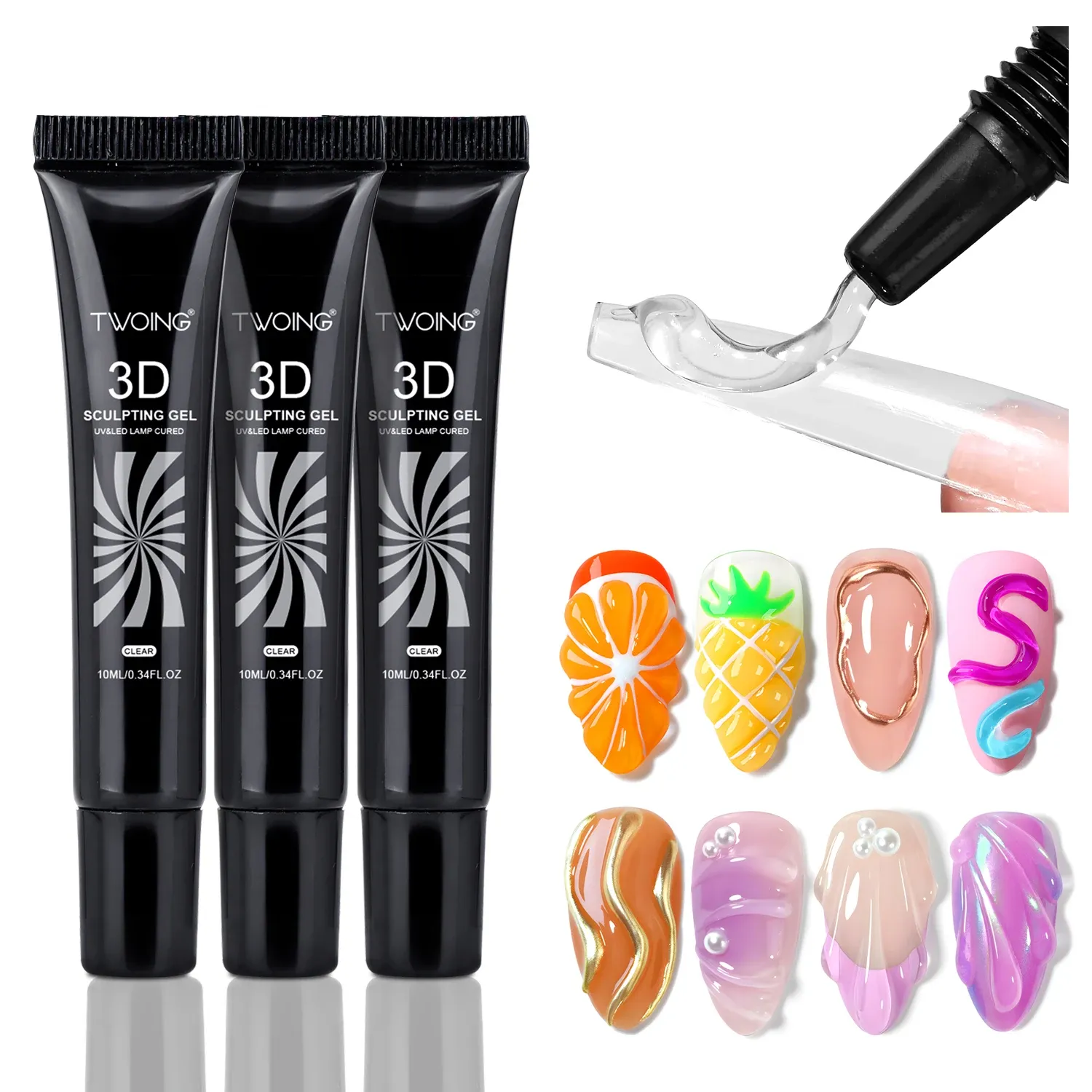 Gel 3D pour nail art 10 ml, imperméable, idéal pour la sculpture et les formes complexes - Image 1