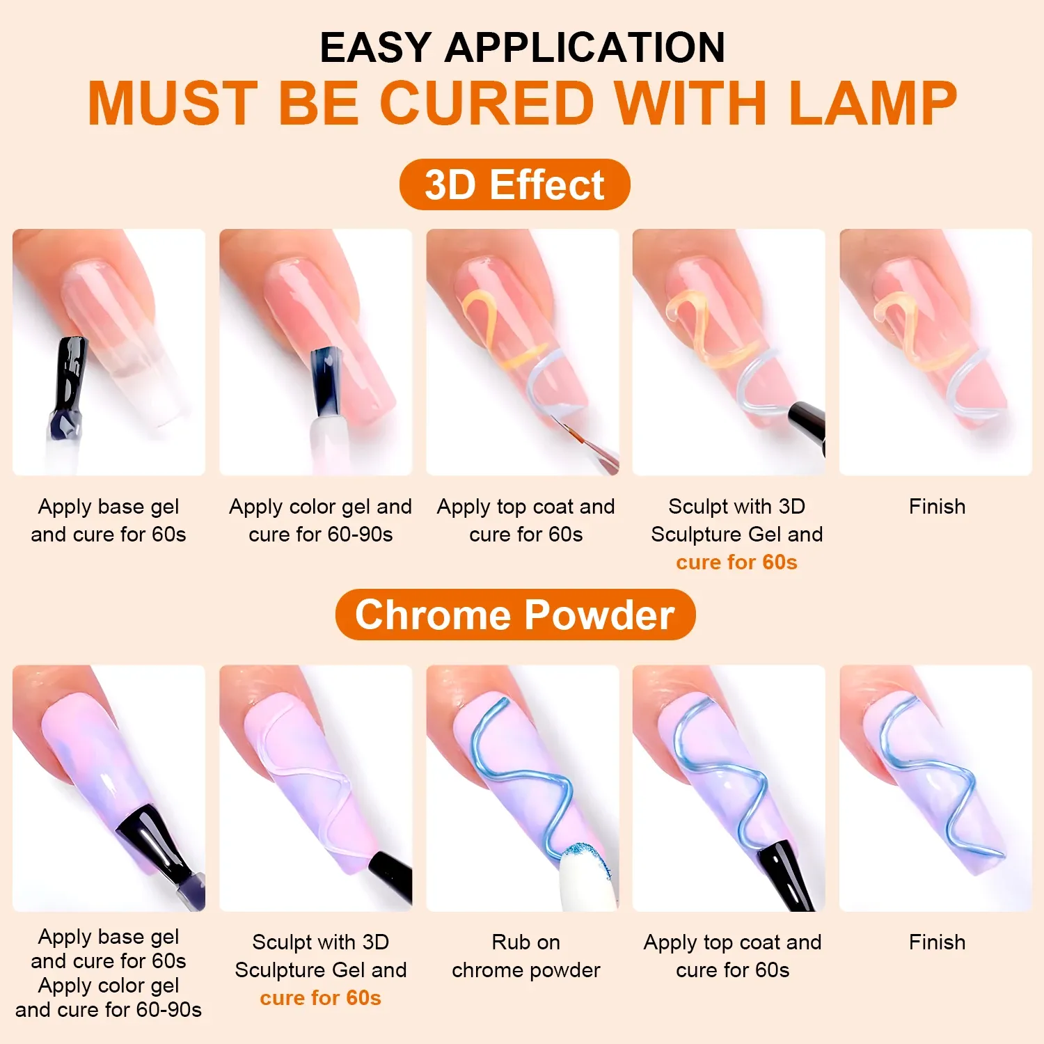 Gel 3D pour nail art 10 ml, imperméable, idéal pour la sculpture et les formes complexes 5