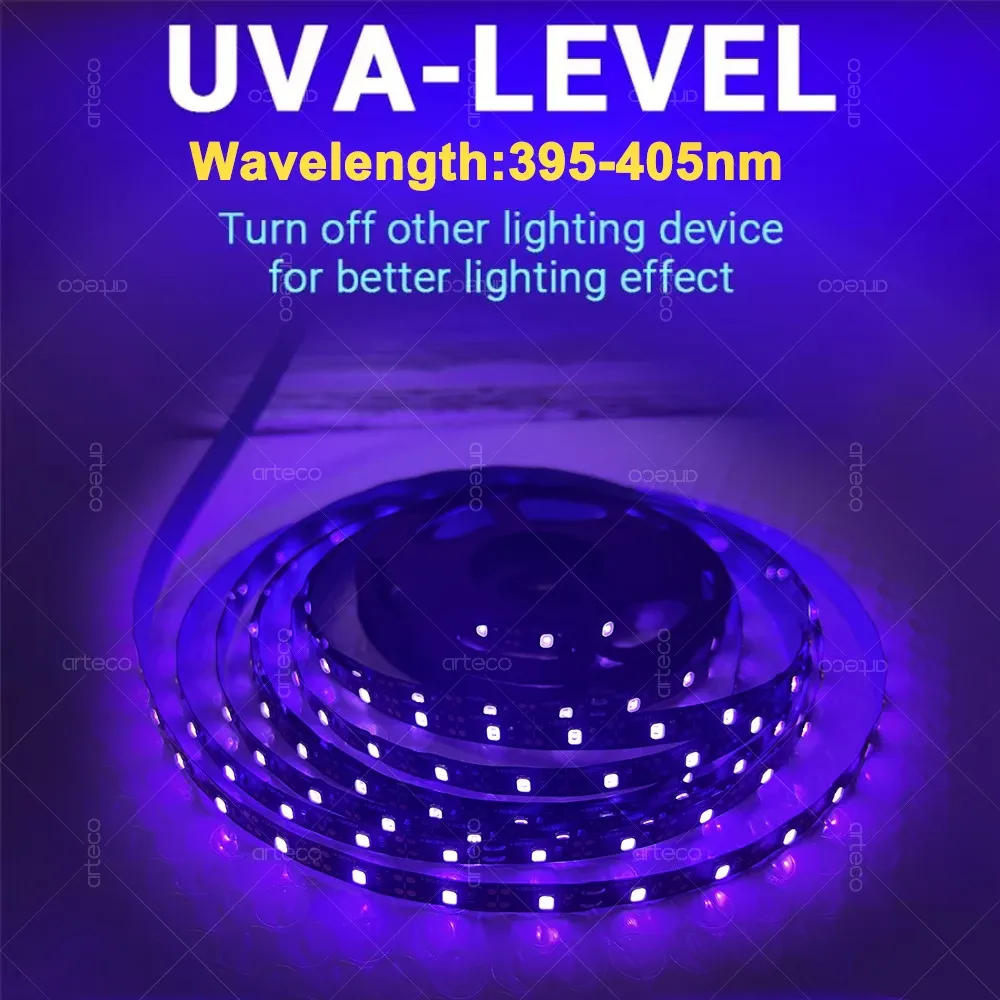 Bande lumineuse LED UV USB 385-400 nm pour Halloween et fêtes 4