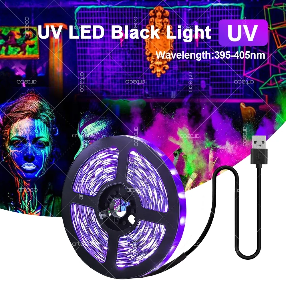 Ruban LED UV à lumière noire, vue détaillée